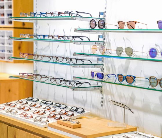 Customer getting eye test at Krishna Opticals